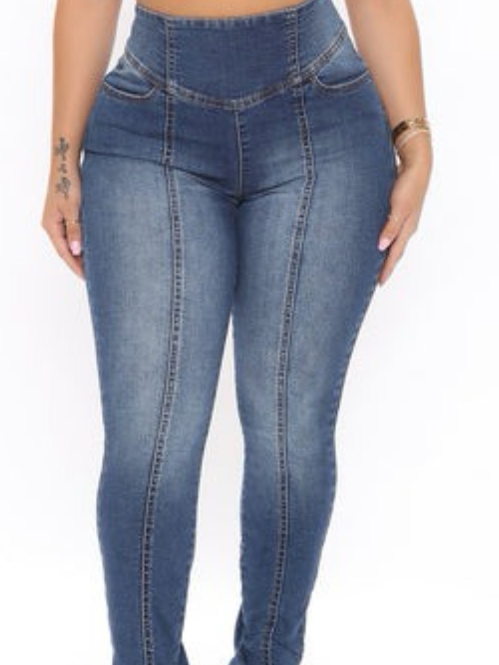 Fashion Nova Dark Blue High-Waist Skinny Jeans - Picture 3 of 3